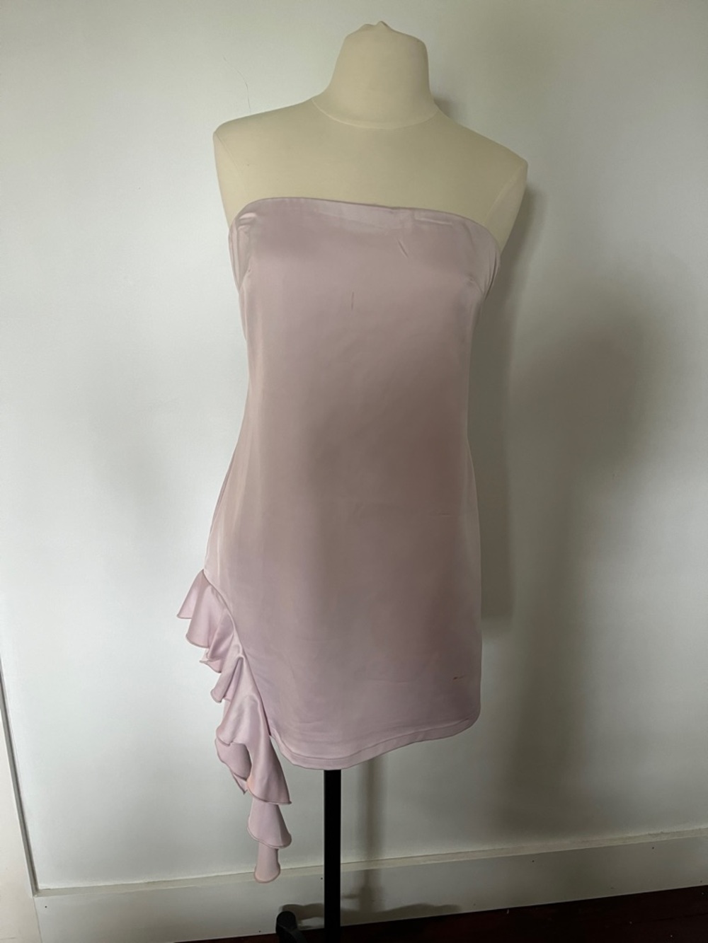 Forever 21 Strapless Ruffle-Hem Mini Dress - Light Pink